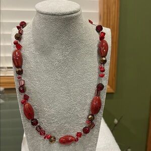 Elegant Red Beaded Necklace